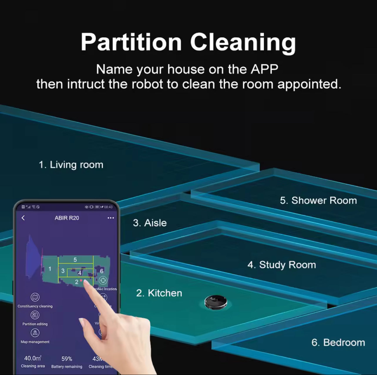 ABIR X8 Smart Robot Vacuum – Laser Navigation & Multi-Room Cleaning
