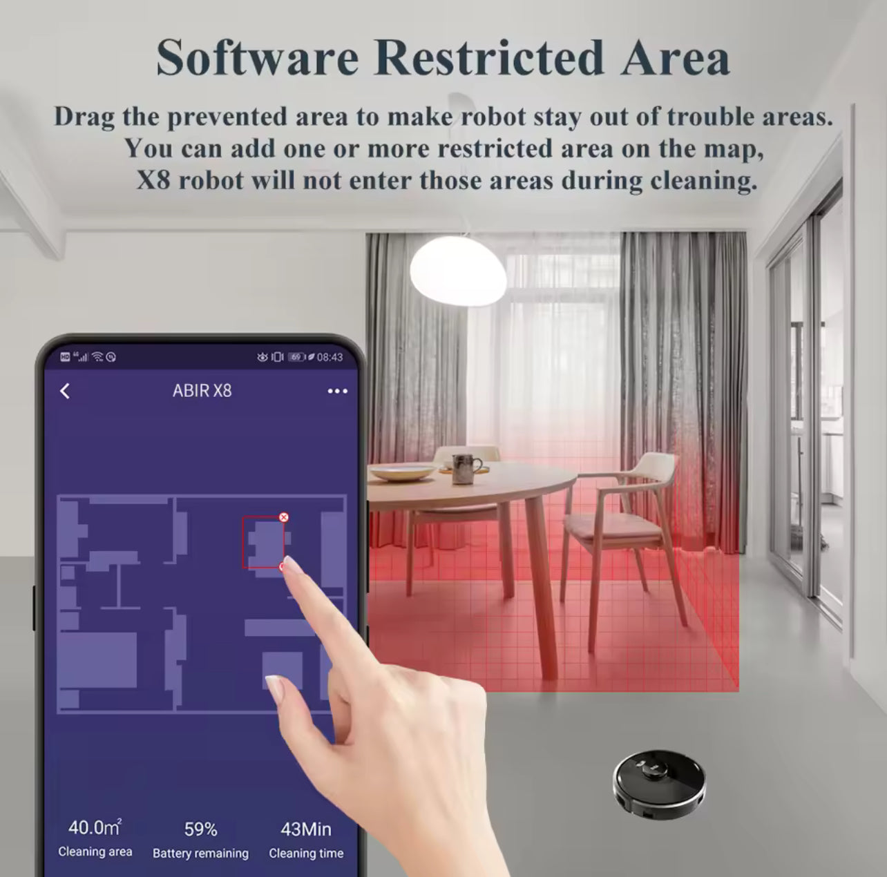 ABIR X8 Smart Robot Vacuum – Laser Navigation & Multi-Room Cleaning
