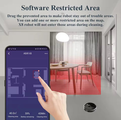 ABIR X8 Smart Robot Vacuum – Laser Navigation & Multi-Room Cleaning