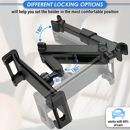 Universal Car Headrest Tablet Mount – Fits iPad, Tablets & Phones